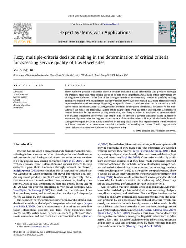 (PDF) Fuzzy multiple-criteria decision making in the determination of ...