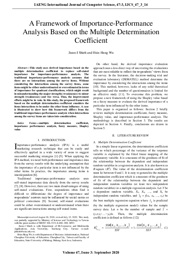(PDF) A framework of importance-performance analysis based on the ...