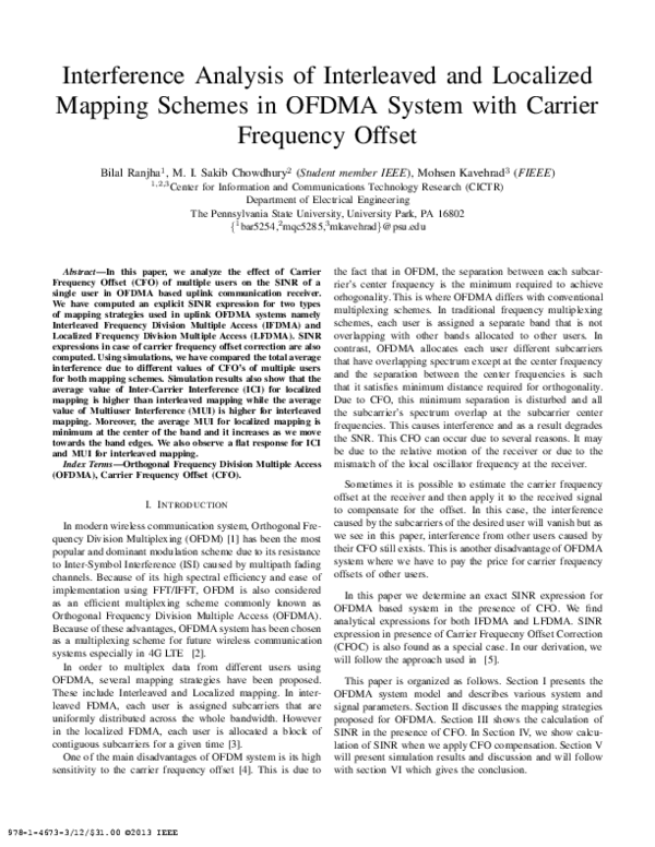 (PDF) Interference analysis of interleaved and localized mapping ...
