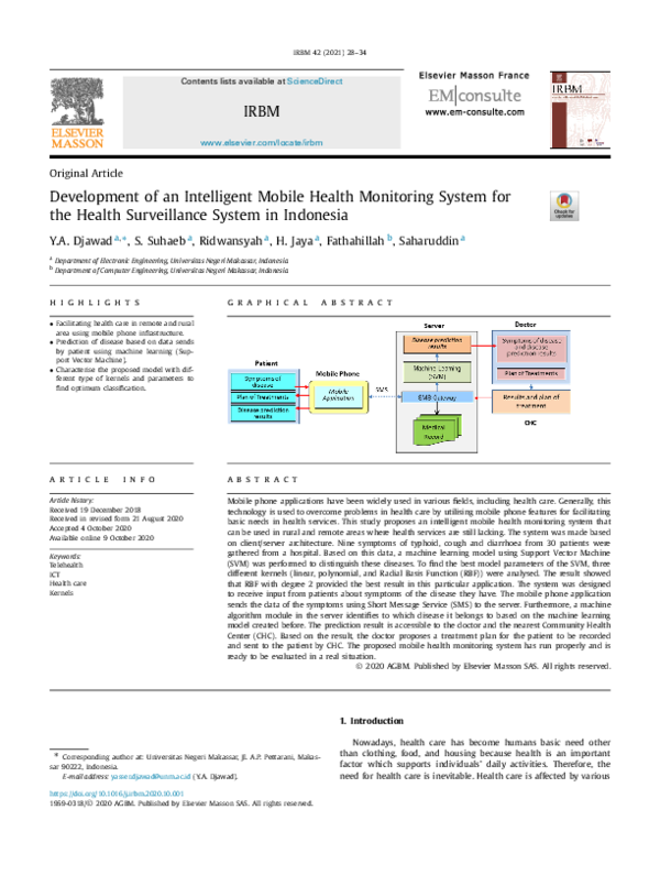 (PDF) Development of an Intelligent Mobile Health Monitoring System for ...