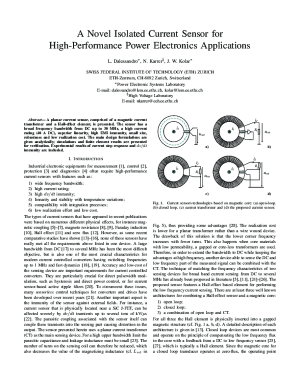 (PDF) A Novel Isolated Current Sensor for High-Performance Power ...