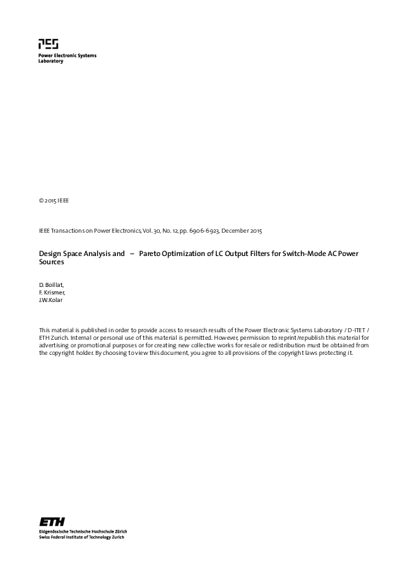 (PDF) Design Space Analysis and ρ – ρ Pareto Optimization of LC Output ...