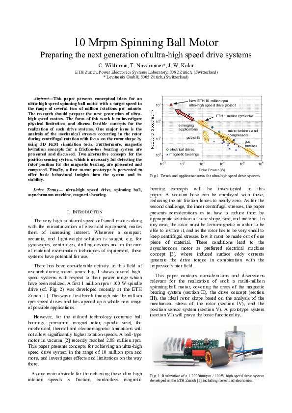 (PDF) 10 Mrpm spinning ball motor: Preparing the next generation of ...