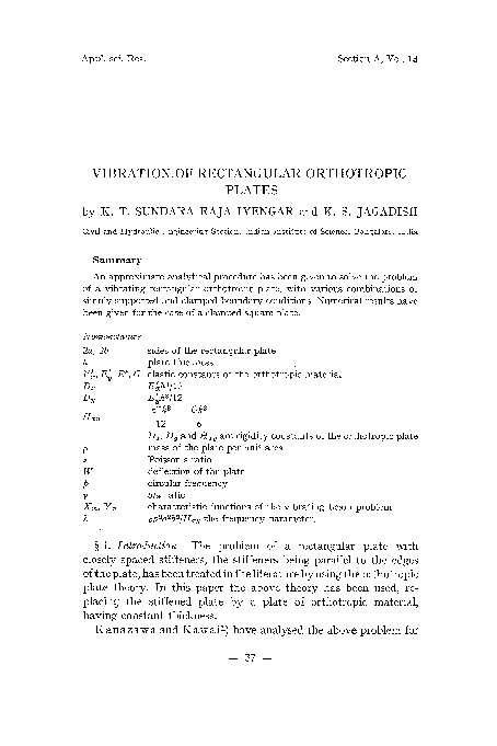(PDF) Vibration of rectangular orthotropic plates