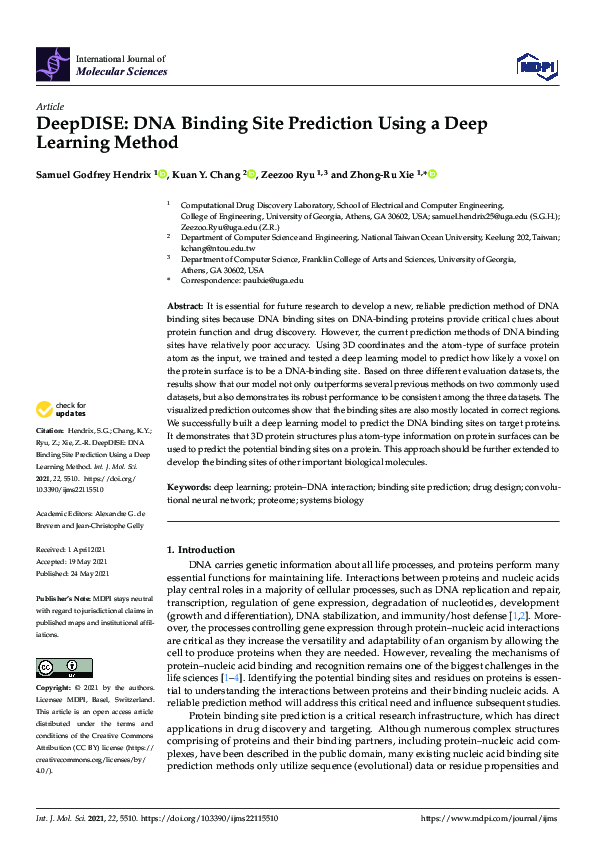(PDF) DeepDISE: DNA Binding Site Prediction Using a Deep Learning Method