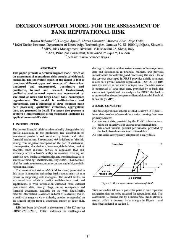 (PDF) Decision Support Model for the Assessment of