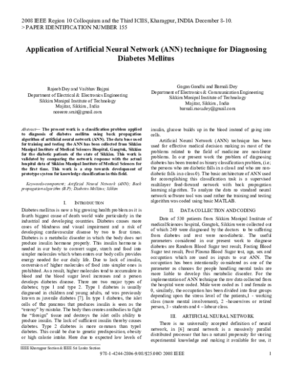 (PDF) Application of Artificial Neural Network (ANN) technique for ...