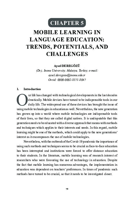 (PDF) MOBILE LEARNING IN LANGUAGE EDUCATION: TRENDS, POTENTIALS, AND ...