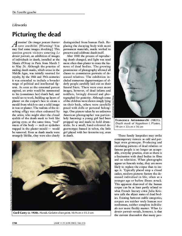 (PDF) Picturing the dead