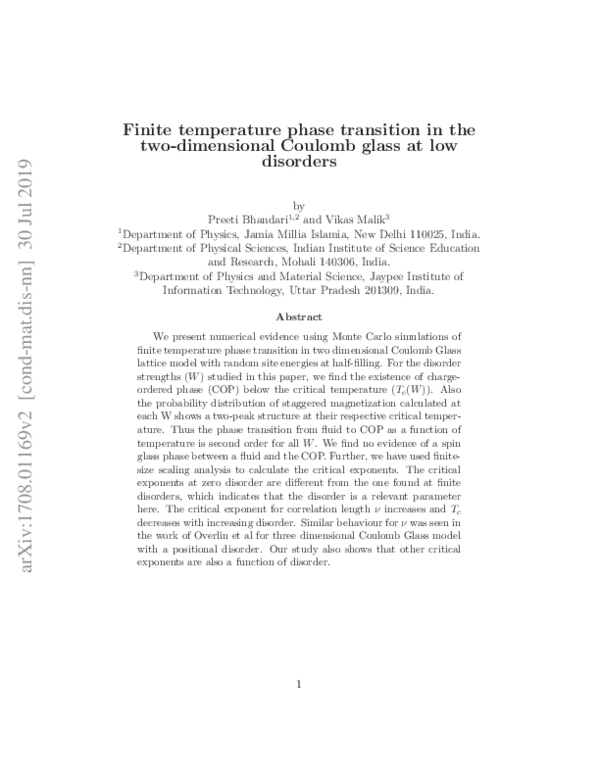 (PDF) Ju l 2 01 9 Finite temperature phase transition in the two ...
