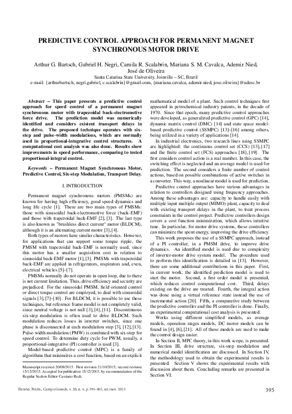 (PDF) Predictive Control Approach For Permanent Magnet Synchronous ...