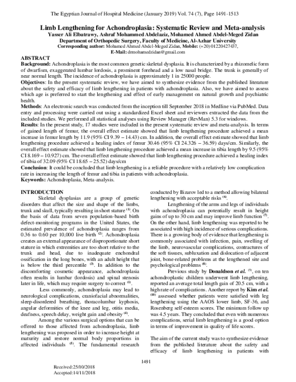 (PDF) Limb Lengthening for Achondroplasia: Systematic Review and Meta ...