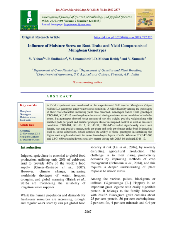(PDF) The influence of drought stress on growth, yield and yield ...