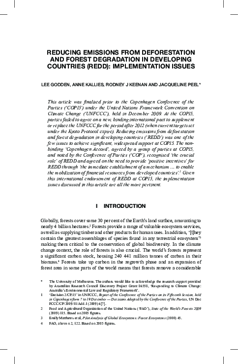 (PDF) Reducing Emissions from Deforestation and Forest Degradation in ...
