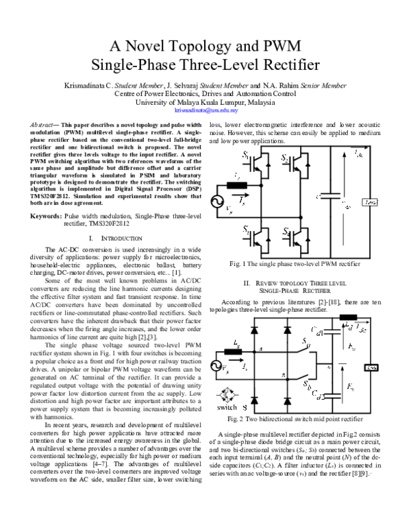 (PDF) A novel topology and PWM single-phase three-level rectifier