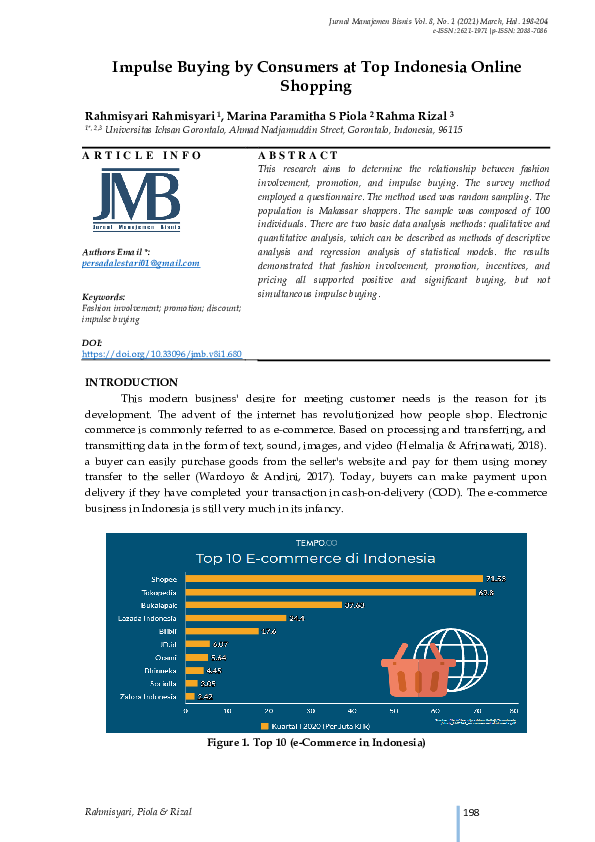 (PDF) Impulse Buying by Consumers at Top Indonesia Online Shopping