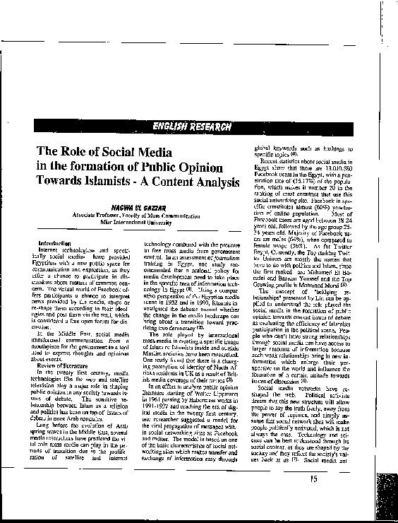 (PDF) The role of social media in the formation of public opinion ...