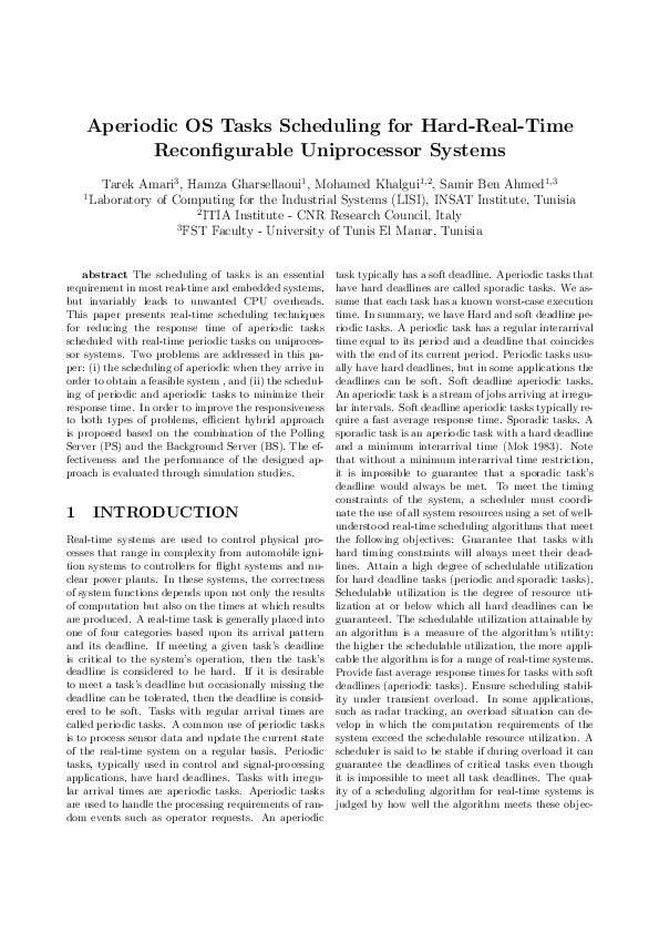 (PDF) Aperiodic OS Tasks Scheduling for Hard-Real-Time Reconfigurable ...