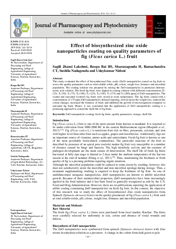 (PDF) Effect of biosynthesized zinc oxide nanoparticles coating on ...