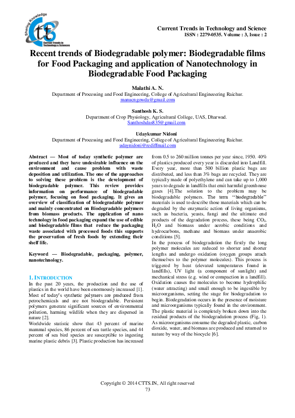 (PDF) for Food Packaging and application of Nanotechnology in ...