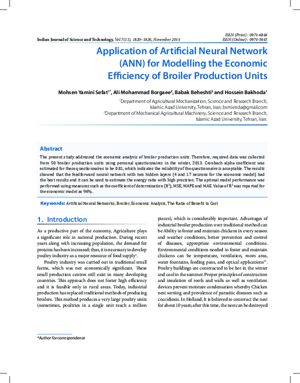 (PDF) Application of Artificial Neural Network (ANN) for Modelling the ...
