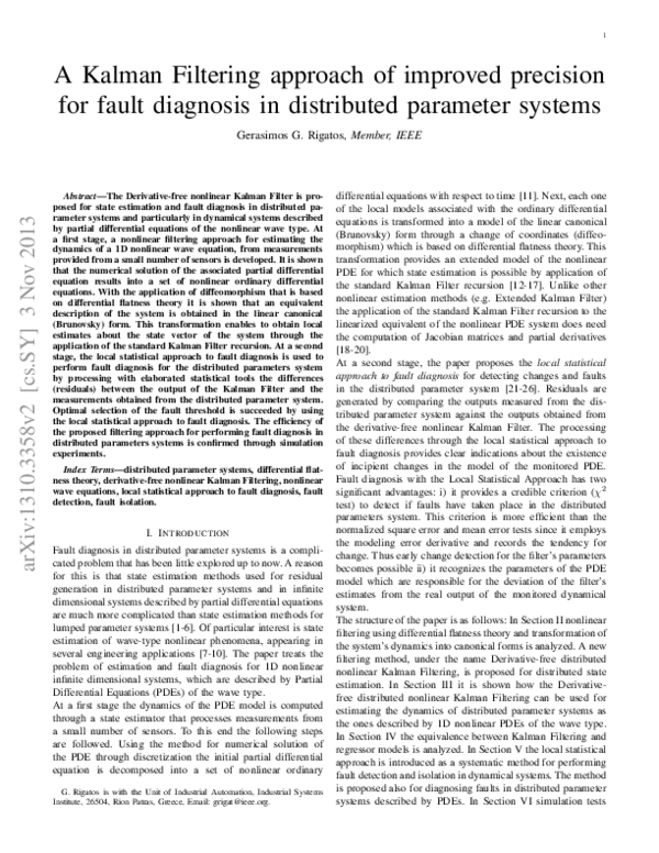 (PDF) A Kalman Filtering approach of improved precision for fault ...