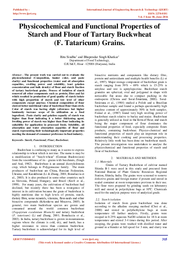 (PDF) Physicochemical and Functional Properties of Starch and Flour of ...