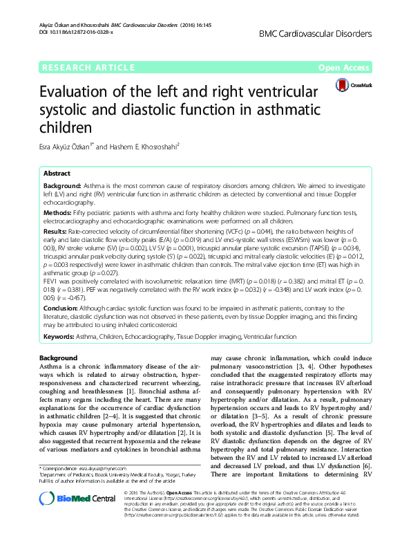 (PDF) Evaluation of the left and right ventricular systolic and ...