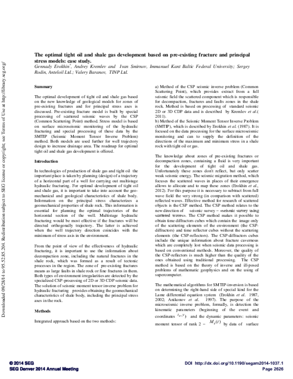(PDF) The optimal tight oil and shale gas development based on pre ...