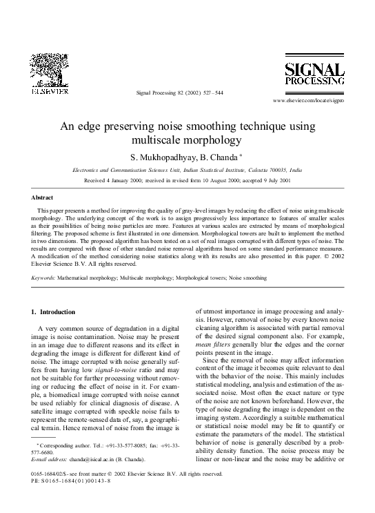 (PDF) An edge preserving noise smoothing technique using multiscale ...
