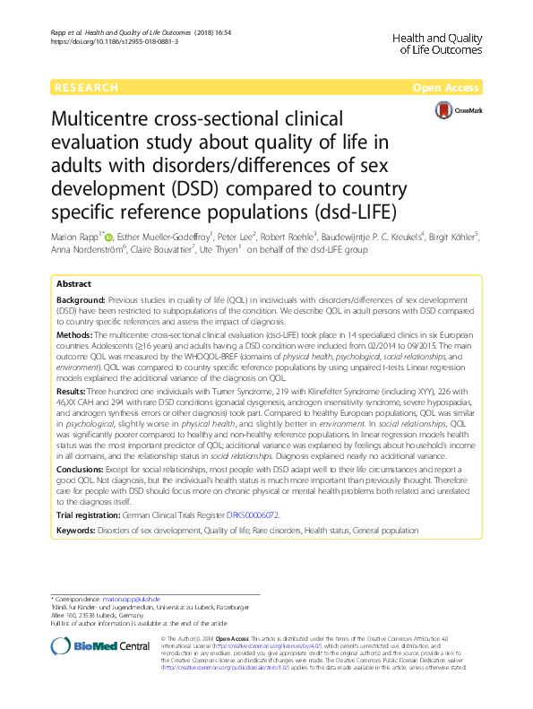 (PDF) Multicentre cross-sectional clinical evaluation study about ...