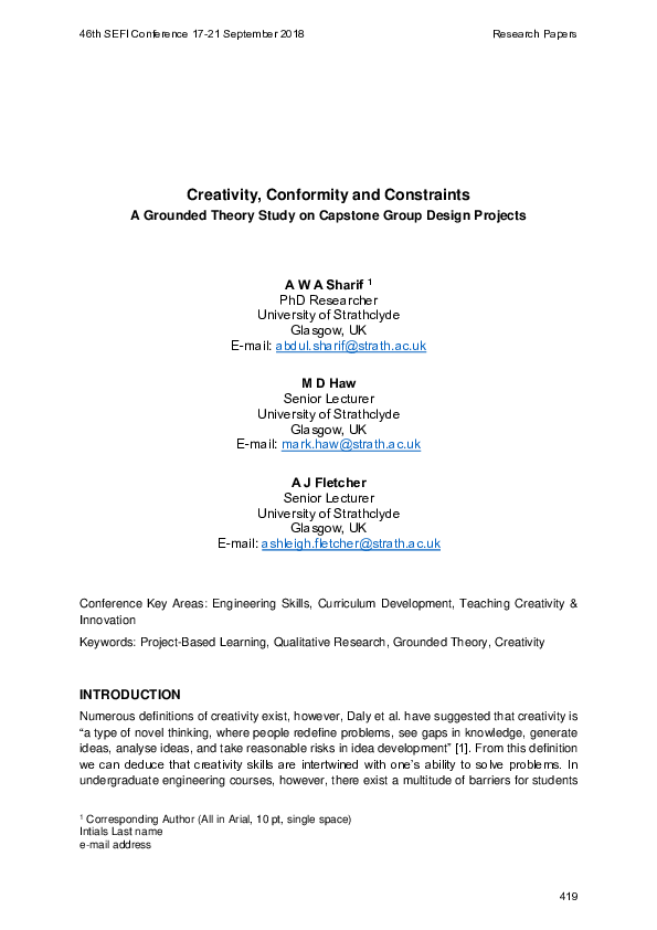 (PDF) Creativity, conformity and constraints: a grounded theory study ...