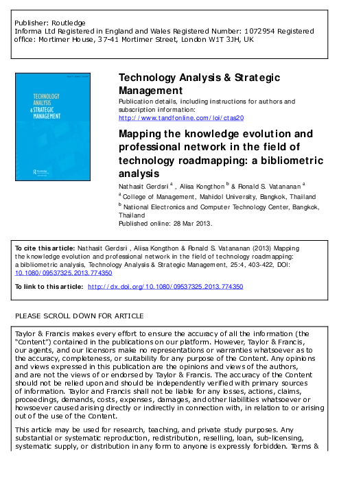 (PDF) Mapping the knowledge evolution and professional network in the ...