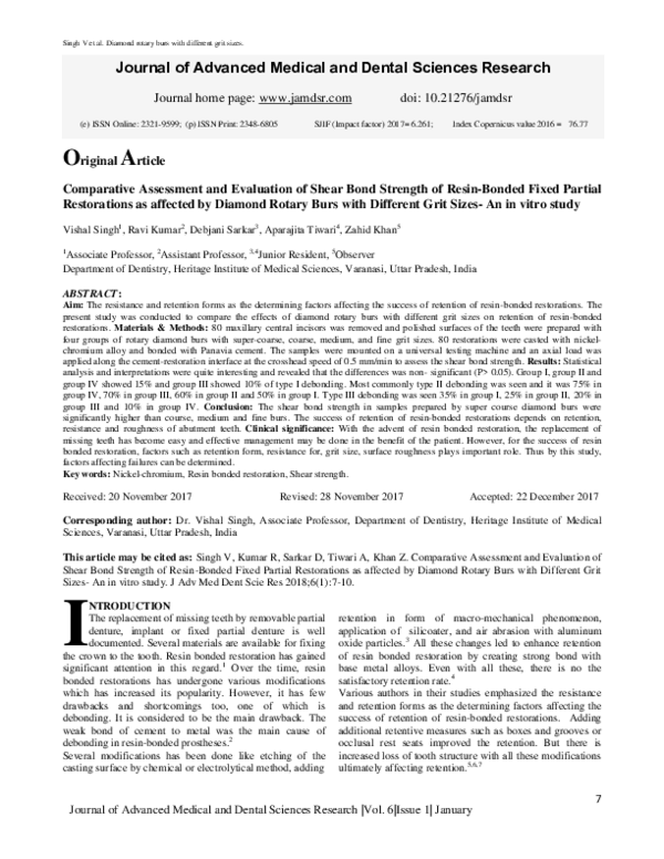 (PDF) O riginal A rticle Comparative Assessment and Evaluation of Shear ...