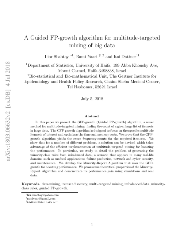 (PDF) A Guided FP-growth algorithm for multitude-targeted mining of big ...
