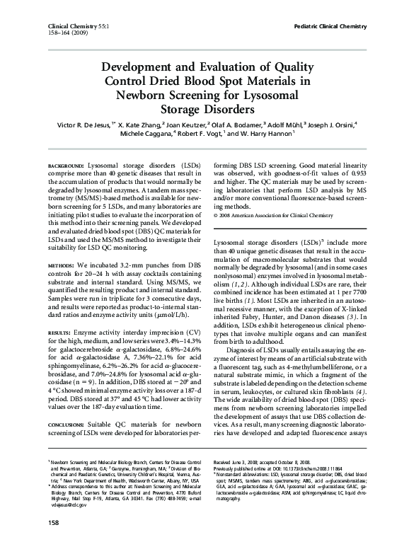 (PDF) Development and Evaluation of Quality Control Dried Blood Spot ...