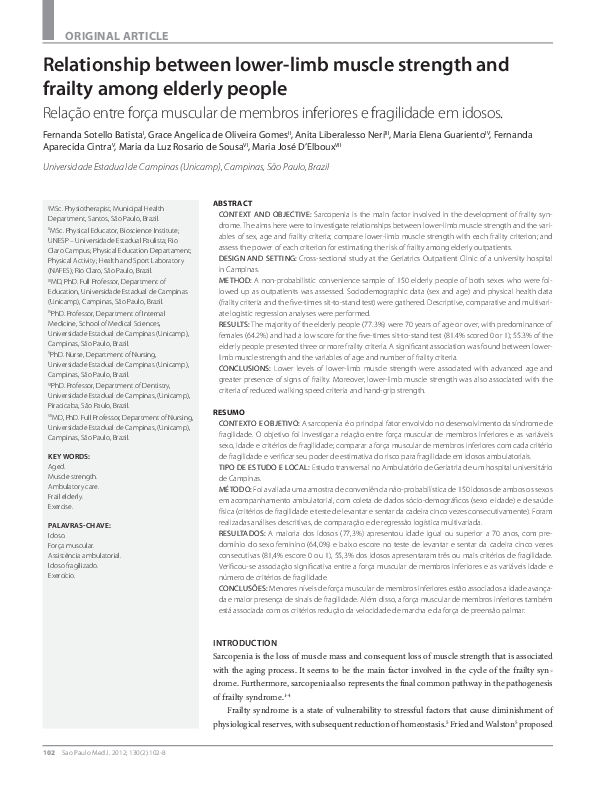 (PDF) Relationship between lower-limb muscle strength and frailty among ...