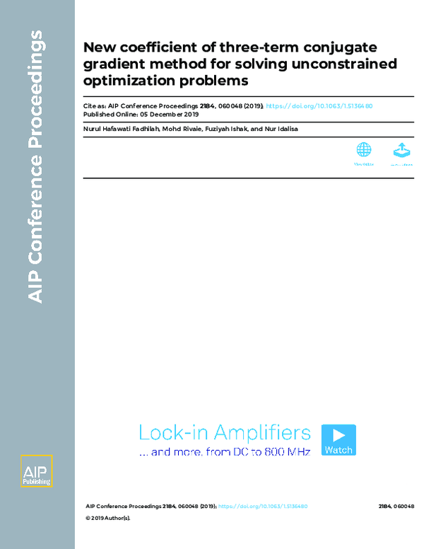 (PDF) New coefficient of three-term conjugate gradient method for ...