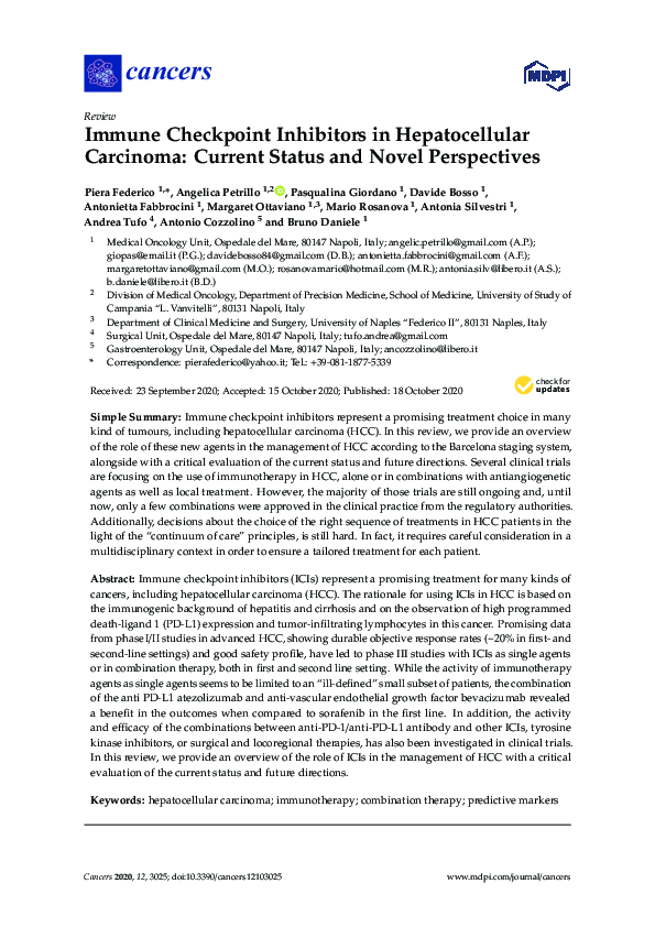(PDF) Immune Checkpoint Inhibitors in Hepatocellular Carcinoma: Current ...