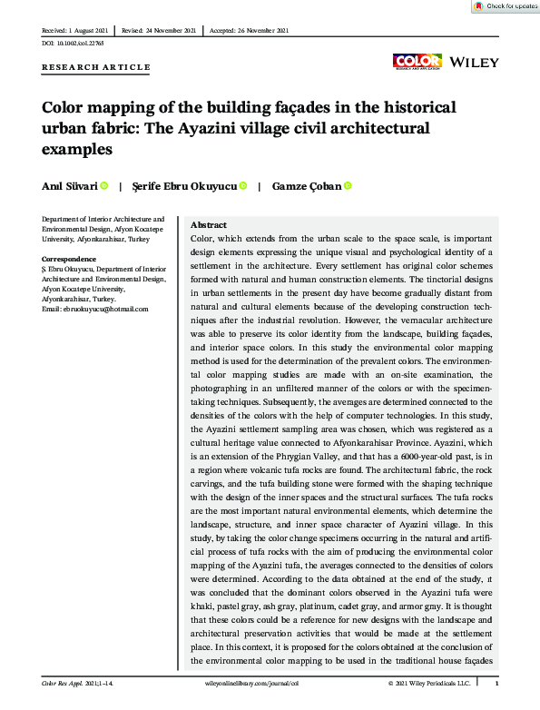 (PDF) Color mapping of the building façades in the historical urban ...