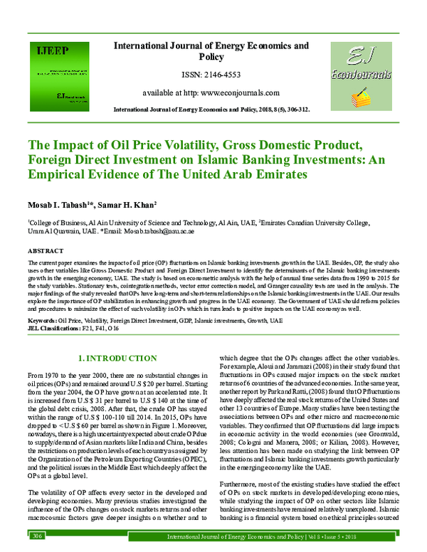 (PDF) The Impact of Oil Price Volatility, Gross Domestic Product ...