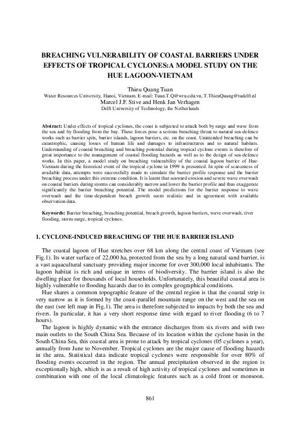 (PDF) Breaching vulnerability of coastal barriers under effects of ...