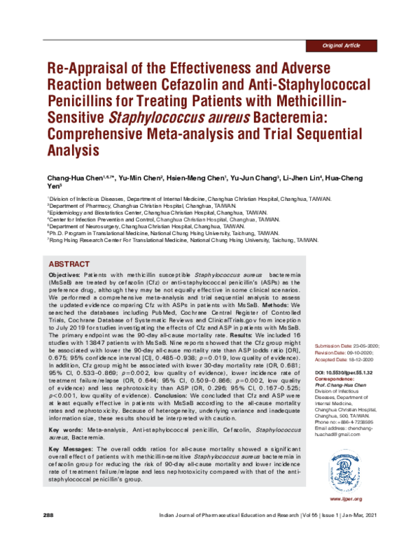 (PDF) Re-Appraisal of the Effectiveness and Adverse Reaction between ...
