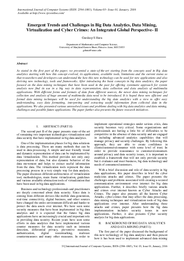 (PDF) Emergent Trends and Challenges in Big Data Analytics, Data Mining ...