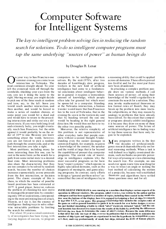 (PDF) Computer Software for Intelligent Systems
