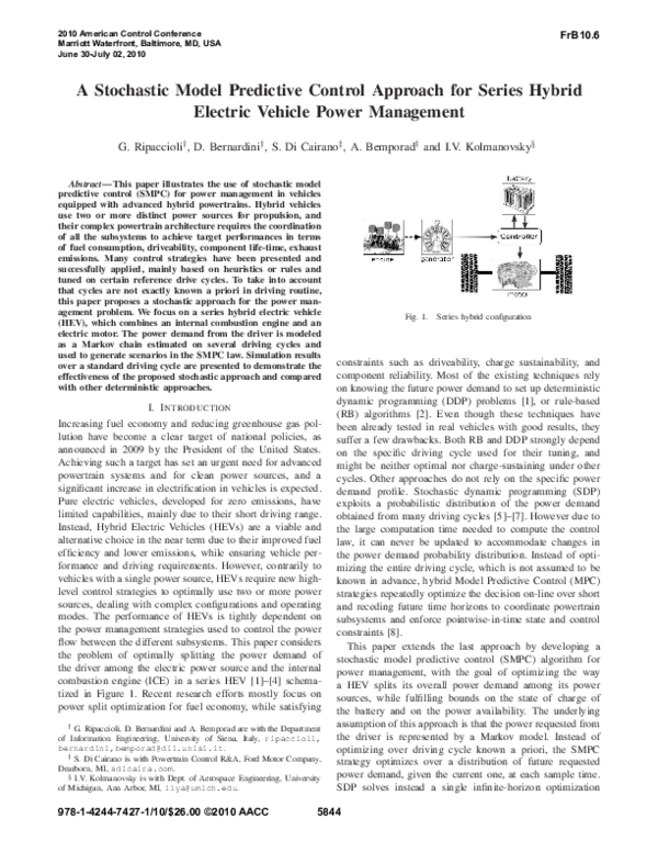 (PDF) A stochastic model predictive control approach for series hybrid ...