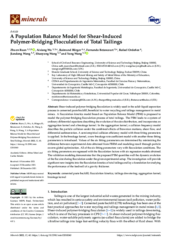 (PDF) A Population Balance Model for Shear-Induced Polymer-Bridging ...