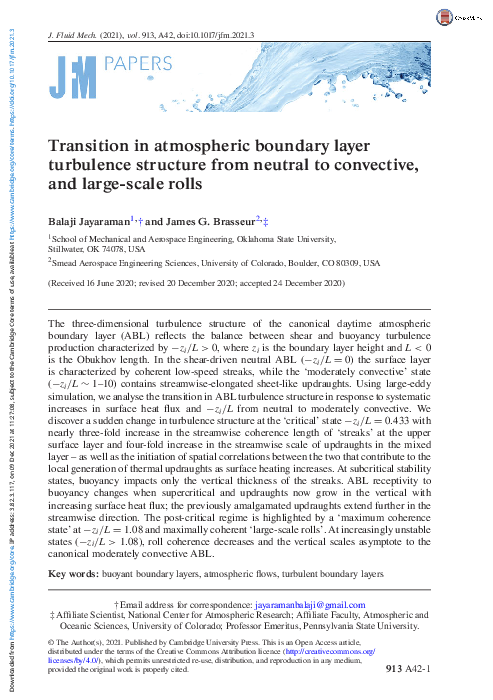 (PDF) Transition in atmospheric boundary layer turbulence structure ...