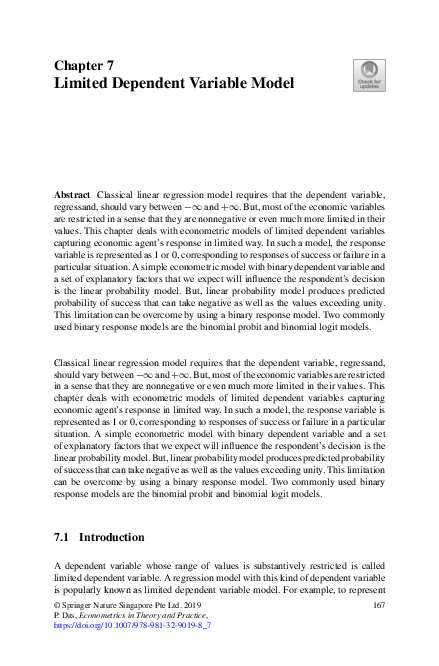(PDF) Limited Dependent Variable Model