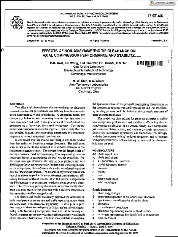 (PDF) Effects of Nonaxisymmetric Tip Clearance on Axial Compressor ...